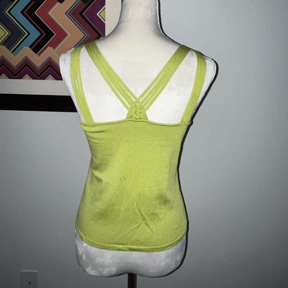 Sigrid Olsen Lime Green Sleeveless Strappy Top S - image 3